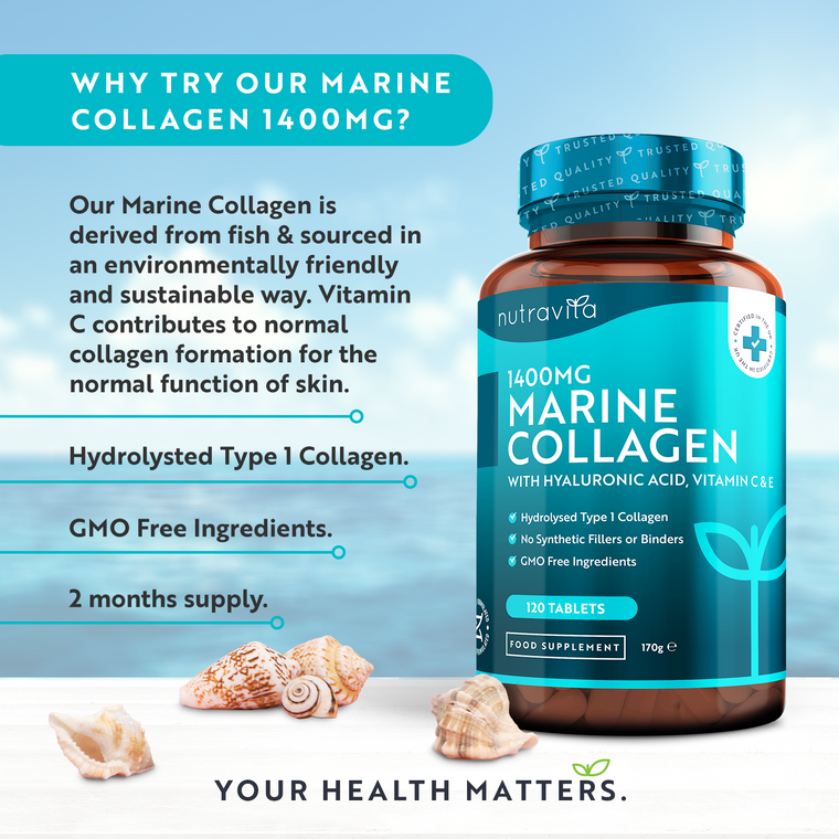 Hydrolysed Marine Collagen with Hyaluronic Acid 1400mg