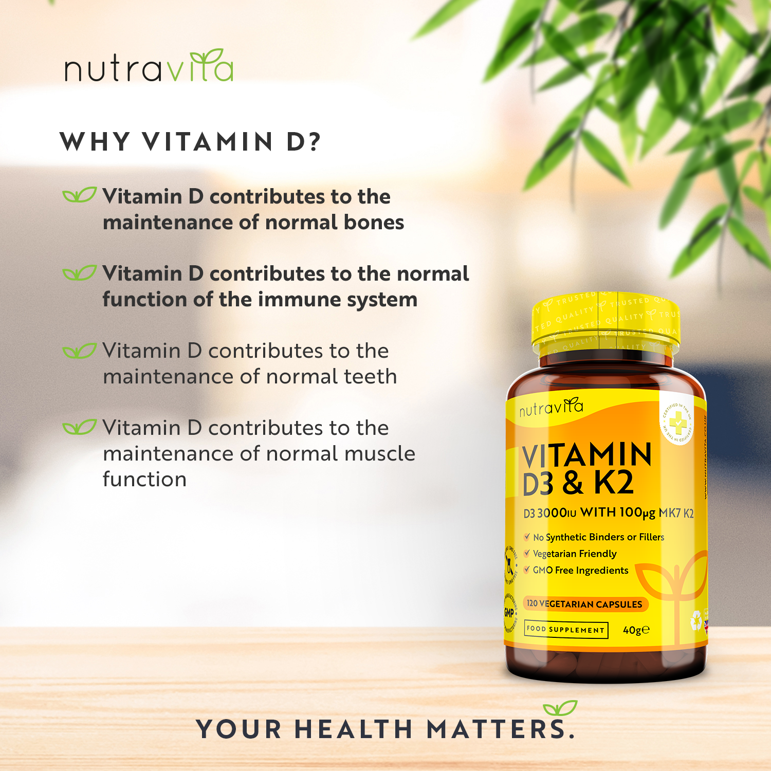 Vitamin D3 - Vitamin D Supplements - 400 Day Supply - Nutravita ...