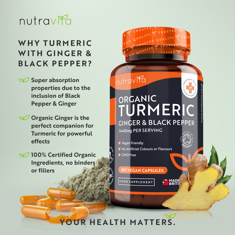 Organic Turmeric with Black Pepper & Ginger