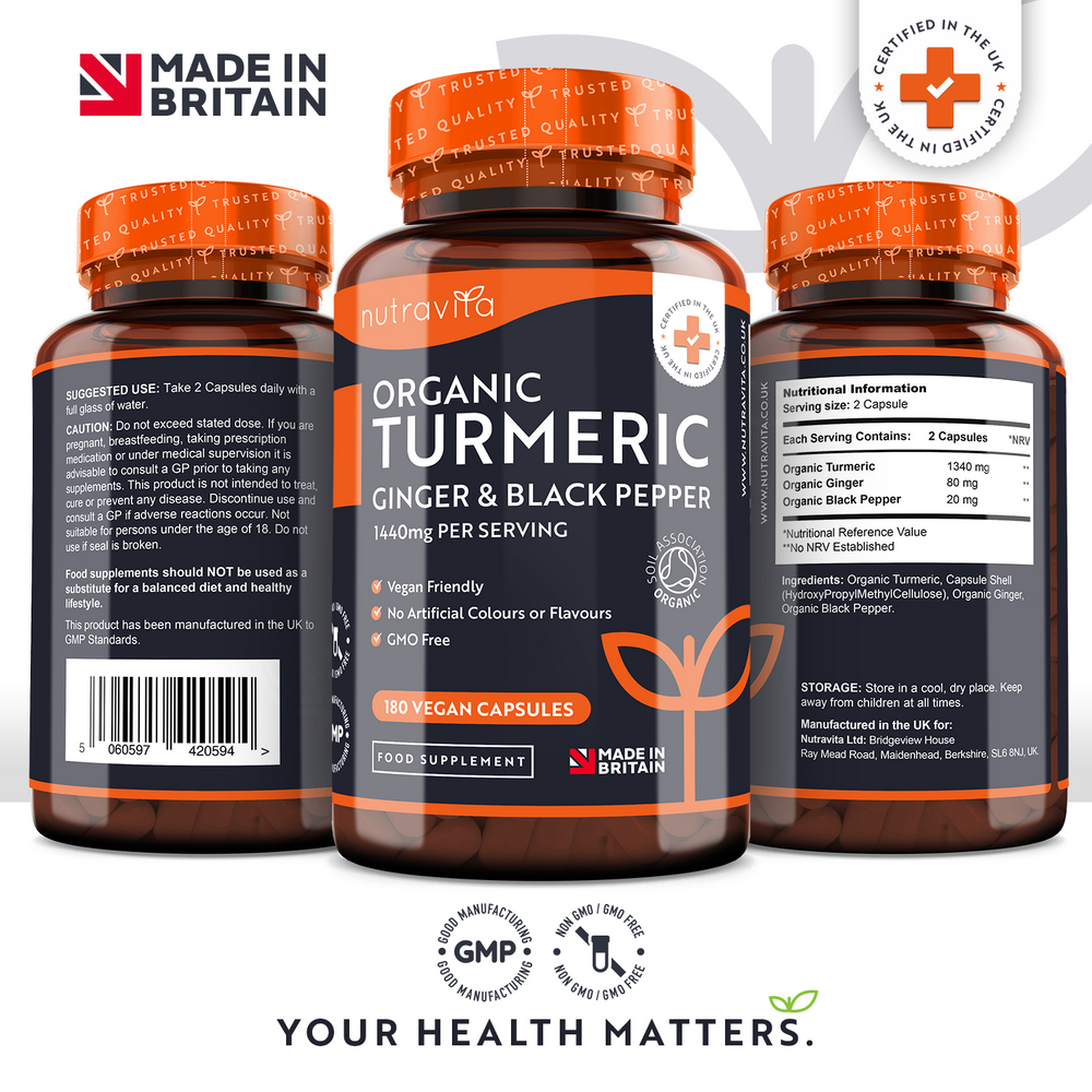 Organic Turmeric with Black Pepper & Ginger