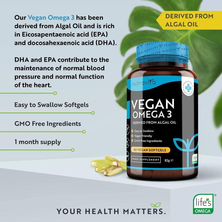 Vegan Omega 3 with 600mg DHA & 300mg EPA